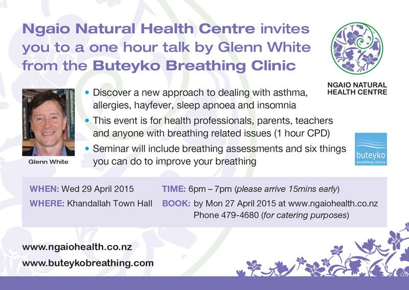 Ngaio Natural Health Centre talk