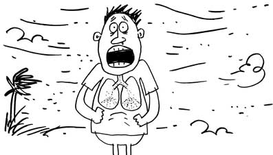 Asthma triggers cartoon