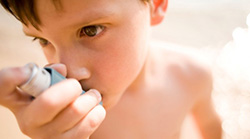 Boy with inhaler